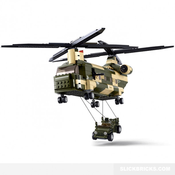 Sluban combat Hélicoptère III de serrage briques pièces 330 Army m38-b0752 